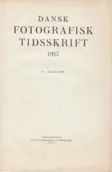 Billede af bogen Dansk fotografisk Tidsskrift 1925-26