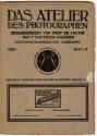Billede af bogen Das Atelier des Photographen 1921 mit Photographische Chronik