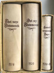 Billede af bogen Danske bibelarbejder fra reformationstiden I - III. Thet Nøye testamenthe 1524, Det Nye testamente 1529, Gammeltestamentlige bøger 1539-41