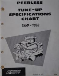 Billede af bogen PEERLESS TUNE-UP SPECIFICATIONS CHART 1959 - 1968 + SUPPLEMENT 1969