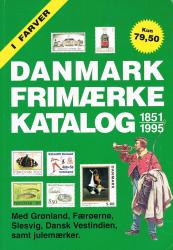 Billede af bogen Danmark Frimærkekatalog 1851-1995 i farver