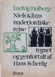 Billede af bogen Niels Klims underjordiske rejse tegnet og genfortalt af Hans SCHERFIG.