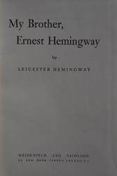 Billede af bogen My Brother, Ernest Hemingway