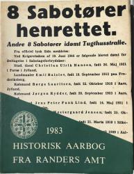 Billede af bogen 8 sabotører henrettet - Historisk Aarbog fra Randers amt