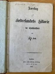 Billede af bogen Lærebog i Fædrelandets Historie for Kjøbstædskoler