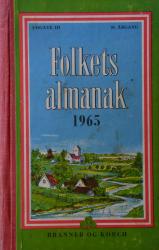 Billede af bogen Folkets Almanak for det år efter Kristi fødsel 1965, som er 1. år efter skudår beregnet til Københavns Observatoriums horisont
