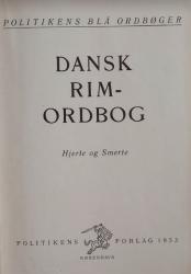 Billede af bogen Dansk rimordbog - Hjerte og Smerte