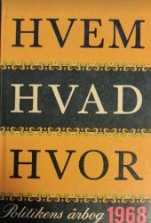 Billede af bogen HVEM HVAD HVOR 1968 – Politikens årbog