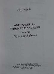 Billede af bogen Anetavler for berømte danskere 1. samling: Digtere og forfattere
