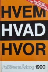 Billede af bogen HVEM HVAD HVOR 1990 -Politikens Årbog