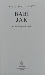 Billede af bogen Babi Jar - En dokumentarisk roman
