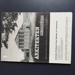 Billede af bogen ARKITEKTEN . Maanedshæfte : Professor Ivar Bentsen in Memoriam.