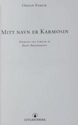 Billede af bogen Mitt navn er Karmosin