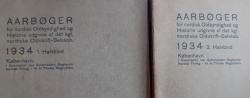 Billede af bogen Aarbøger for Nordisk  Oldkyndighed og Historie 1934 1. halvbind + 2. halvbind