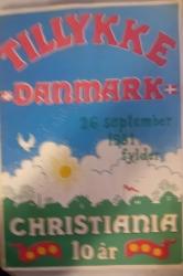 Billede af bogen Tillykke Danmark 26. september 1981 fylder Christiania 10 år