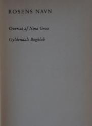 Billede af bogen Rosens navn