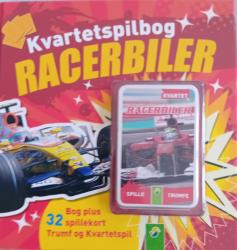 Billede af bogen  Racerbiler. Kvartetspilbog. Bog plus 32 spillekort
