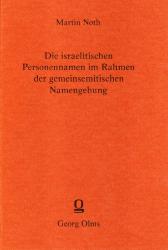 Billede af bogen Die israelittischen Personnamen